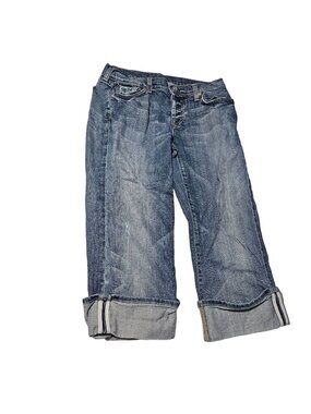 7 for all Mankind Capri Jeans Womens Size 30 Button Fly Low Rise Denim Pants